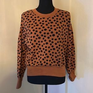 Madewell Pleat-Sleeve Sweatshirt in Leopard Dot